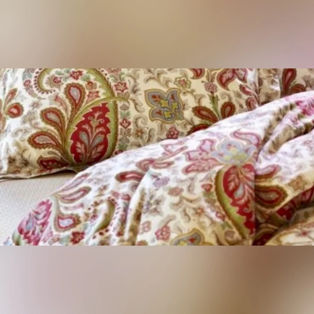 Pottery Barn Charlie Paisley Organic Percale queen/full Duvet Cover